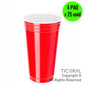 VASO AMERICANO 300CC ROJO VERMELHO COPOBRAS (4 pack x 25 unid)